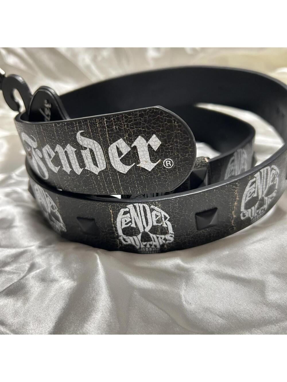 Fender Black Studded Belt with Skulls NWT Genuine Leather Size 40